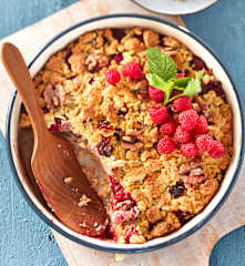 Apfel-Himbeer-Crumble