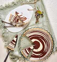 Tvarohový zebra koláč