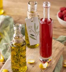 Olio al timo e aceto di lamponi