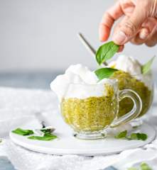 Frozen cappuccino al kiwi e basilico