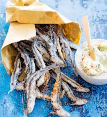 Friture d'anchois, sauce tartare