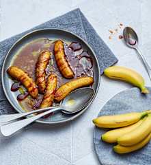 Banane baby con salsa caramello speziata