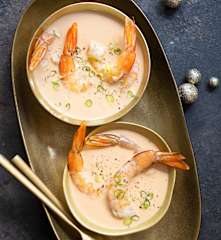 Bisque de gambas et fenouil