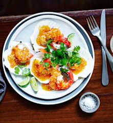 Scallops and prawns with XO butter