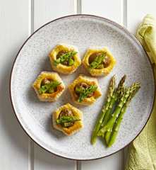 Vol-au-vent con crema di lenticchie e asparagi