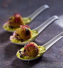 Polpette di miglio con crema di fave