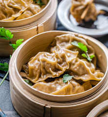 Gegrilde Japanse Gyozas met Varkensvlees en Gember