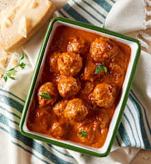 Chicken Meatballs with Creamy Tomato Sauce
