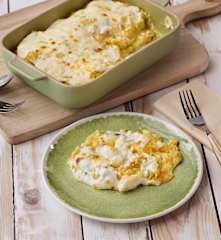 Patatas y verduras gratinadas