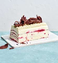 Berry and chocoletta ripple ice cream loaf