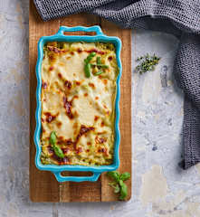 Lasagne con pesto di zucchine, fagiolini e patate