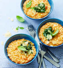 Risotto aux tomates séchées et pesto de basilic