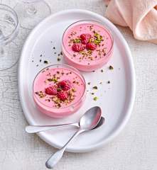 Crèmes aux framboises