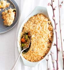Crumble de légumes au parmesan