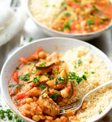Stufato di maiale e ceci con cous cous