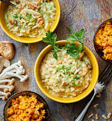 Pilzrisotto mit Kürbissalat