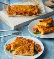 Pastel de verduras con huevo y queso