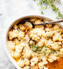 Coliflor gratinada con carne al estilo italiano
