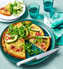 Sweet potato quiche with prosciutto