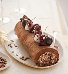 Forêt noire en bûche roulée