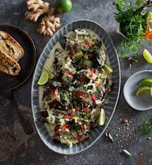 Mussels with Leek and Coconut Sauce