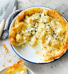 Tarte filo au chou-fleur et au mascarpone