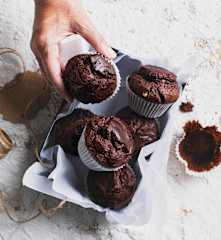 Muffins de três chocolates