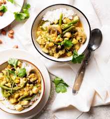 Veganské lilkové massaman kari