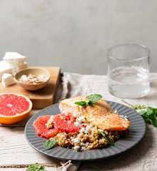Saumon au quinoa et pamplemousse