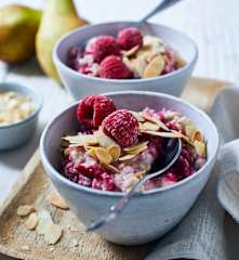 Birnen-Himbeer-Porridge