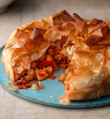 Moroccan Chickpea and Halloumi Pie