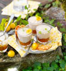 Flan de petit-suisse aux mirabelles