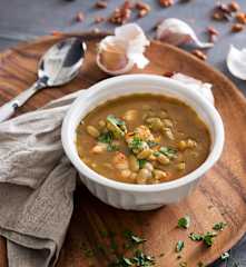 Verdinas con gambones en cocción lenta