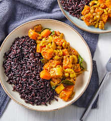Butternut and Cashew Curry with Black Rice