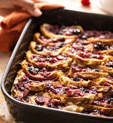 Bread Pudding with Red Berries