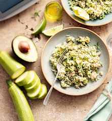 Salade de courgette, riz et thon