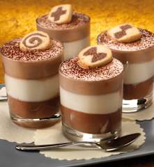 Mousse ze tří druhů čokolády