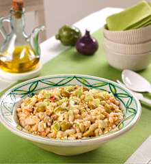 Ensalada de judías blancas con berberechos