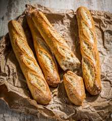 Rye sourdough baguettes