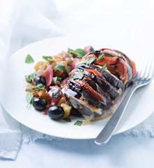 Berenjenas caprese en caponata