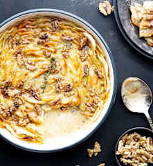 Gratinado de queijo azul vegetariano