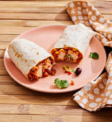 Burritos mit Dinkel-Hähnchen-Füllung