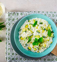 Risotto zucchine e menta