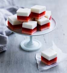 Orange, raspberry and coconut jellies