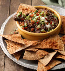 Mexican Black Bean Dip with Healthy Tortilla Chips