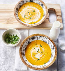 Velouté carottes, navets et chorizo