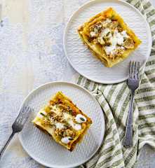 Lasagne funghi e salsiccia