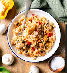 Poulet et riz aux champignons