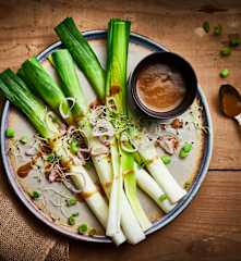 Poireaux vinaigrette au miso