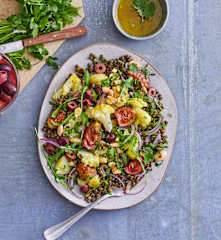 Salade de lentilles, chou-fleur et figues